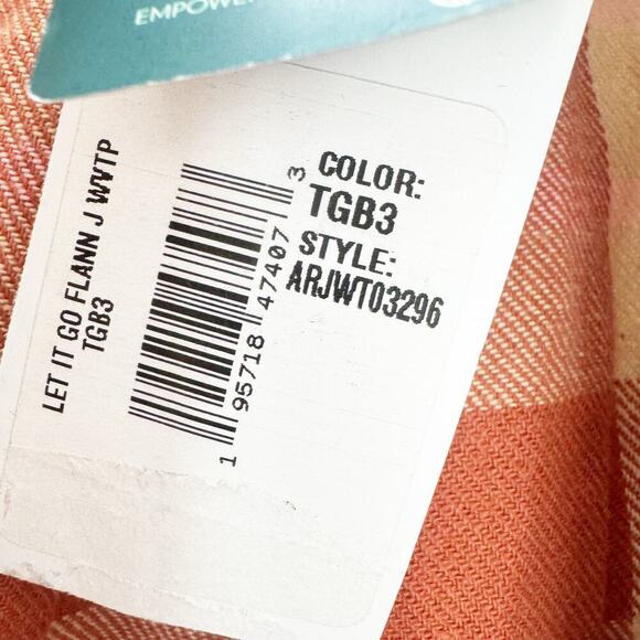 Roxy Let It Go Flannel Long Sleeve Button Up Shirt Boyfriend Fit Size XS NWT - Picture 9 of 12